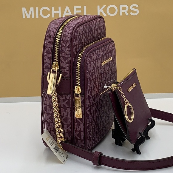 MICHAEL KORS Jet Set Travel Medium Logo Crossbody Bag & Small Coinpouch ID card - Picture 7 of 16